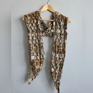 Y2k Patchwork Fringe Boho Multicolour Scarf Wrap Belt